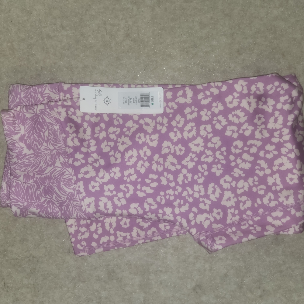Nanette Lepore Lavender and Cream Patterned Pants